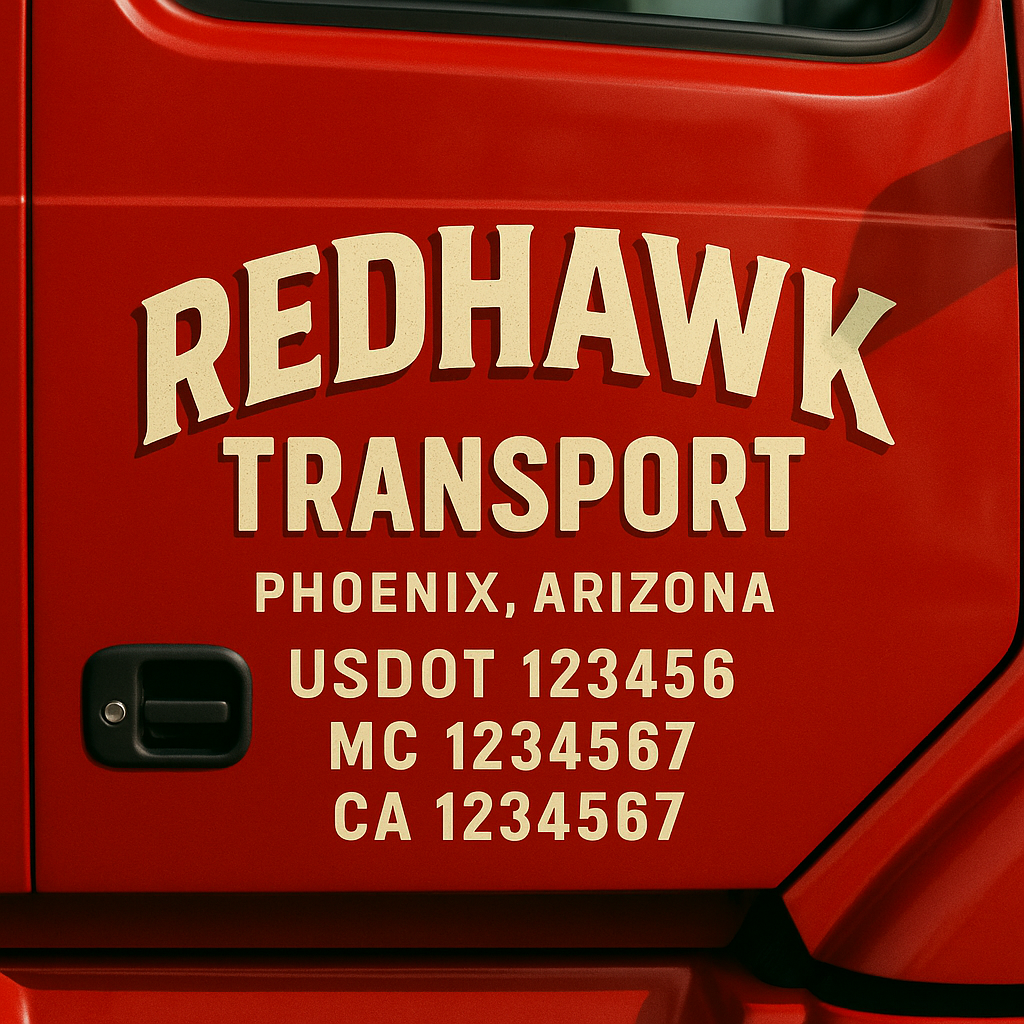 Custom Truck Door Decal Sticker Label Signs For Compliance | USDOT Truck Door Decal Lettering For Trucking & Transport Companies