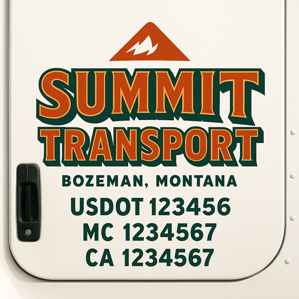 Custom Truck Door Decal Sticker Label Signs For Compliance | USDOT Truck Door Decal Lettering For Trucking & Transport Companies