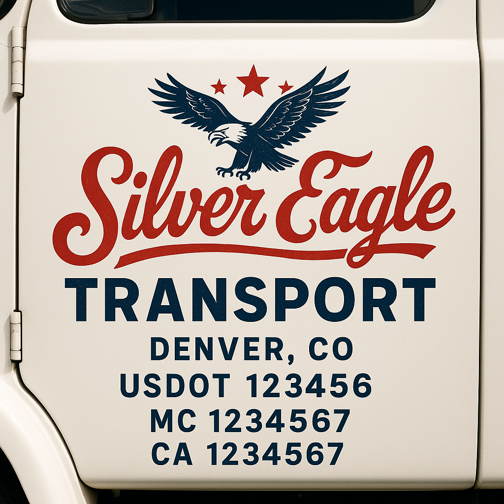 Custom Truck Door Decal Sticker Label Signs For Compliance | USDOT Truck Door Decal Lettering For Trucking & Transport Companies