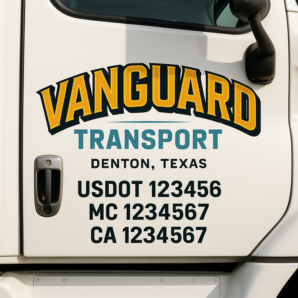 Custom Truck Door Decal Sticker Label Signs For Compliance | USDOT Truck Door Decal Lettering For Trucking & Transport Companies