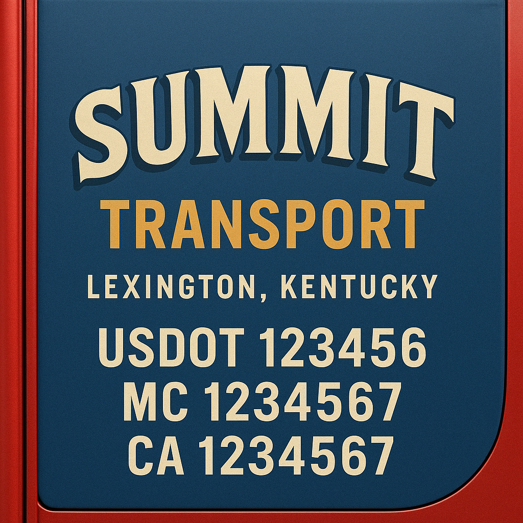 Custom Truck Door Decal Sticker Label Signs For Compliance | USDOT Truck Door Decal Lettering For Trucking & Transport Companies
