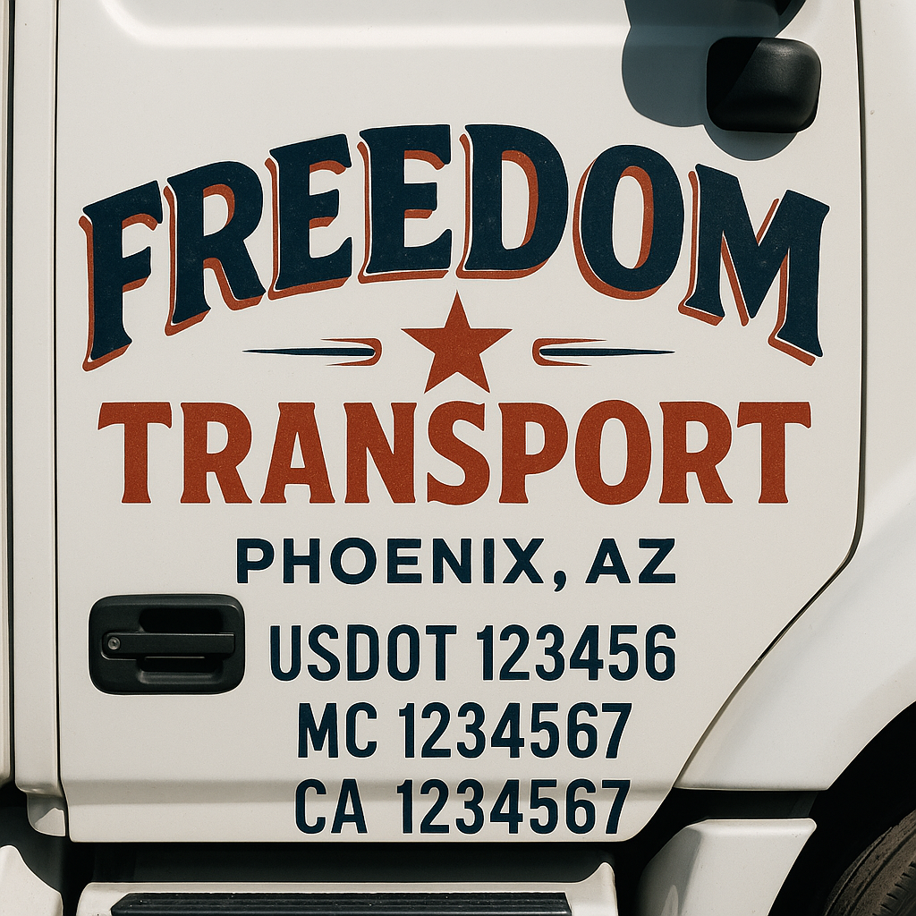 Custom Truck Door Decal Sticker Label Signs For Compliance | USDOT Truck Door Decal Lettering For Trucking & Transport Companies