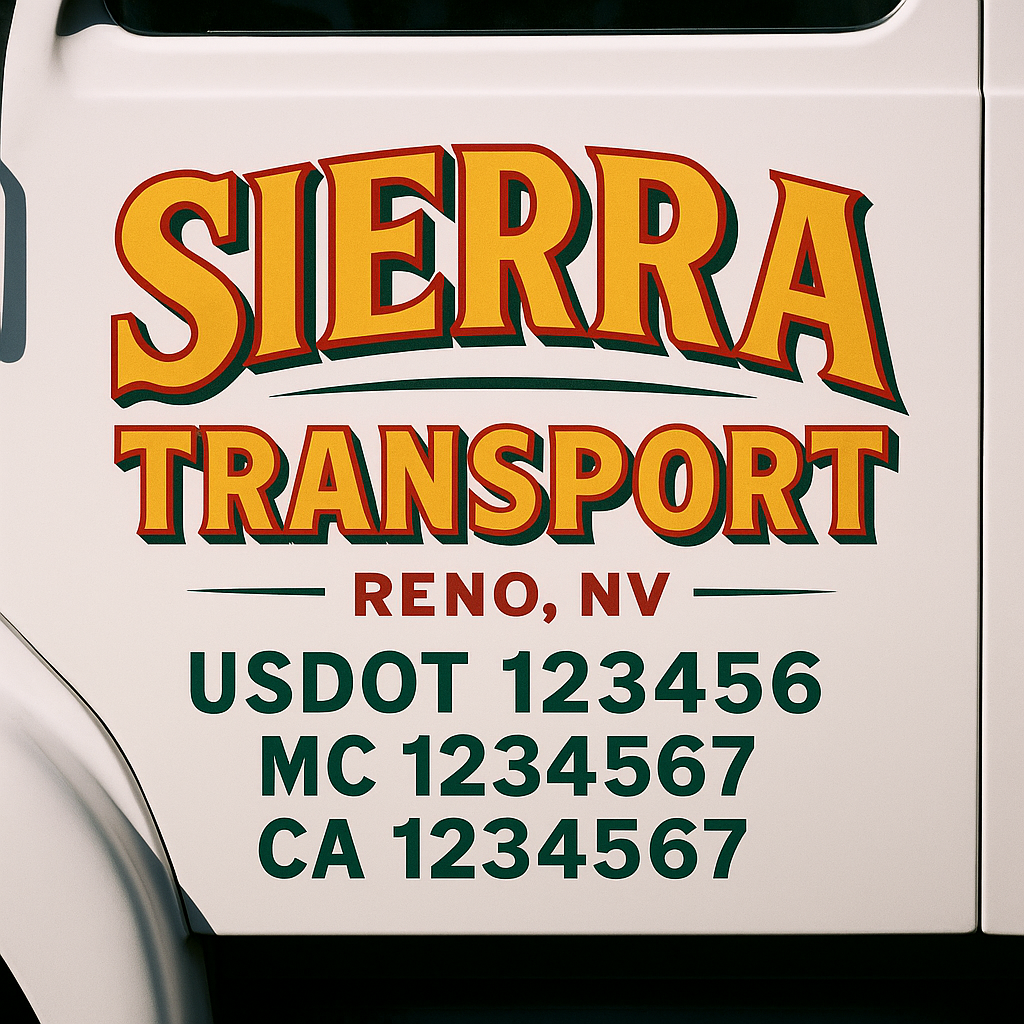 Custom Truck Door Decal Sticker Label Signs For Compliance | USDOT Truck Door Decal Lettering For Trucking & Transport Companies
