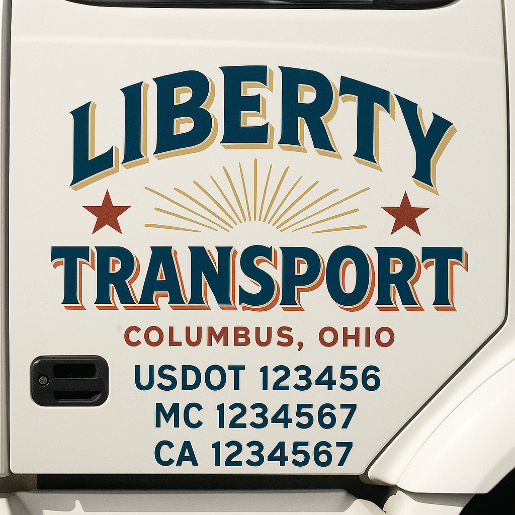 Custom Truck Door Decal Sticker Label Signs For Compliance | USDOT Truck Door Decal Lettering For Trucking & Transport Companies
