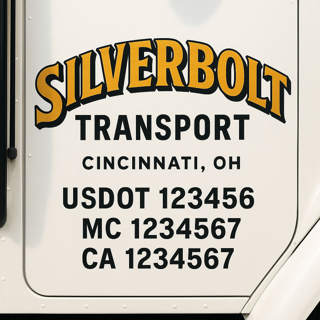 Custom Truck Door Decal Sticker Label Signs For Compliance | USDOT Truck Door Decal Lettering For Trucking & Transport Companies