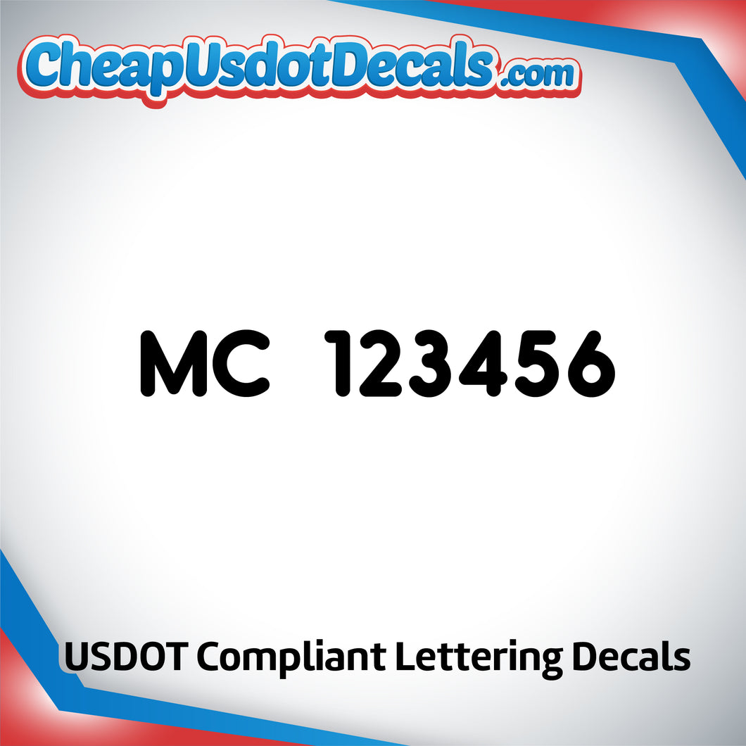 MC Number Decal Sticker (Set of 2)