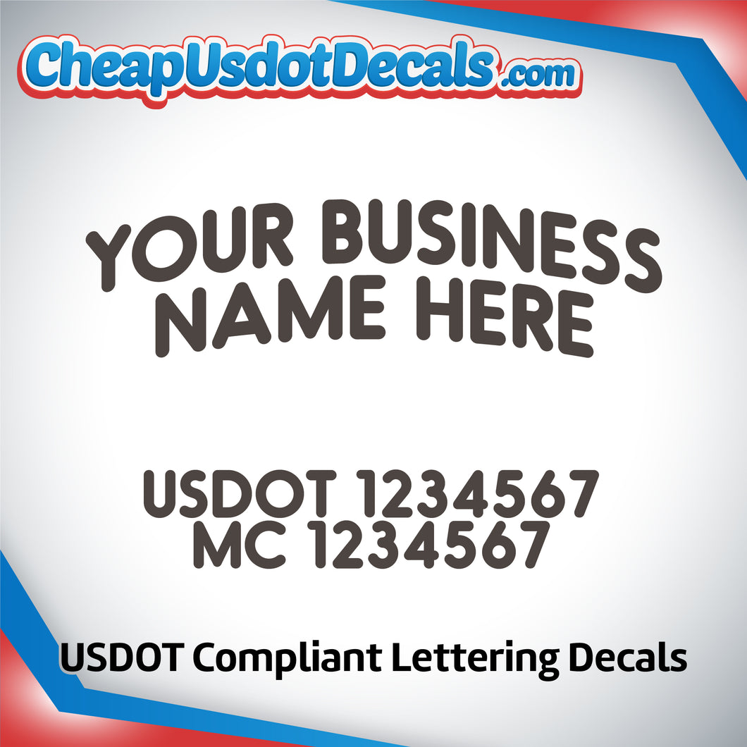 Arched Business Name with USDOT & MC Lettering Decal (Set of 2)