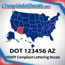 Load image into Gallery viewer, USDOT Number Decal Sticker Arizona (Set of 2)
