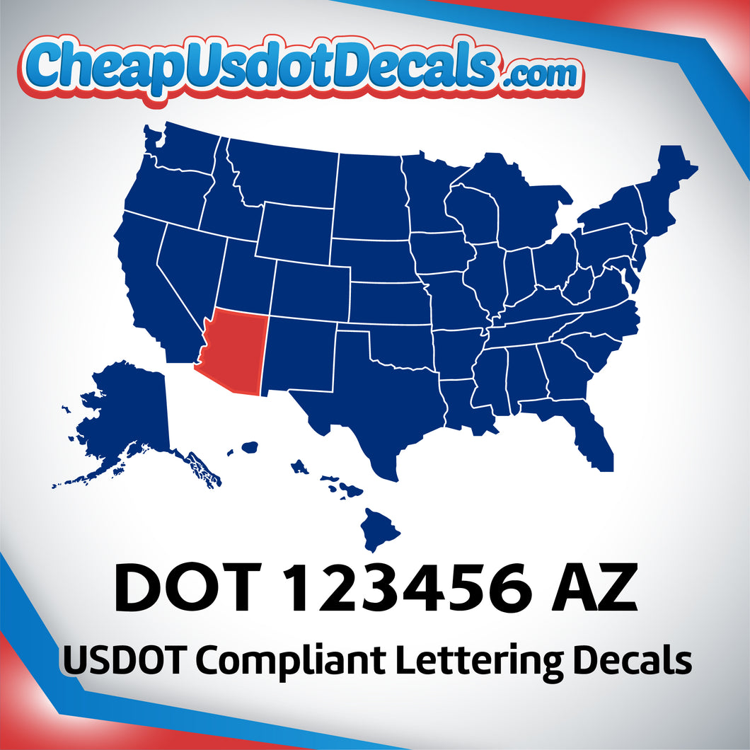 USDOT Number Decal Sticker Arizona (Set of 2)
