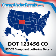 Load image into Gallery viewer, USDOT Number Decal Sticker Colorado (Set of 2)
