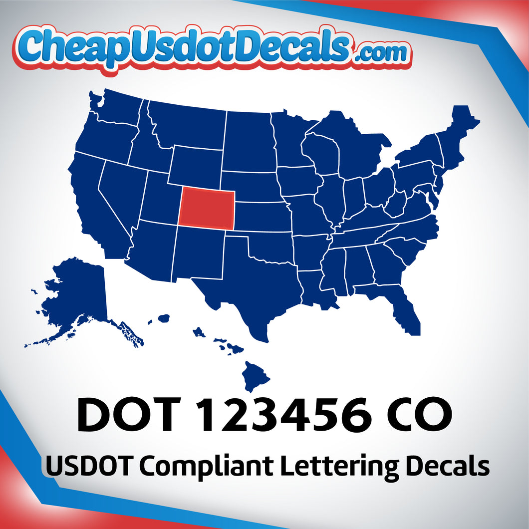 USDOT Number Decal Sticker Colorado (Set of 2)