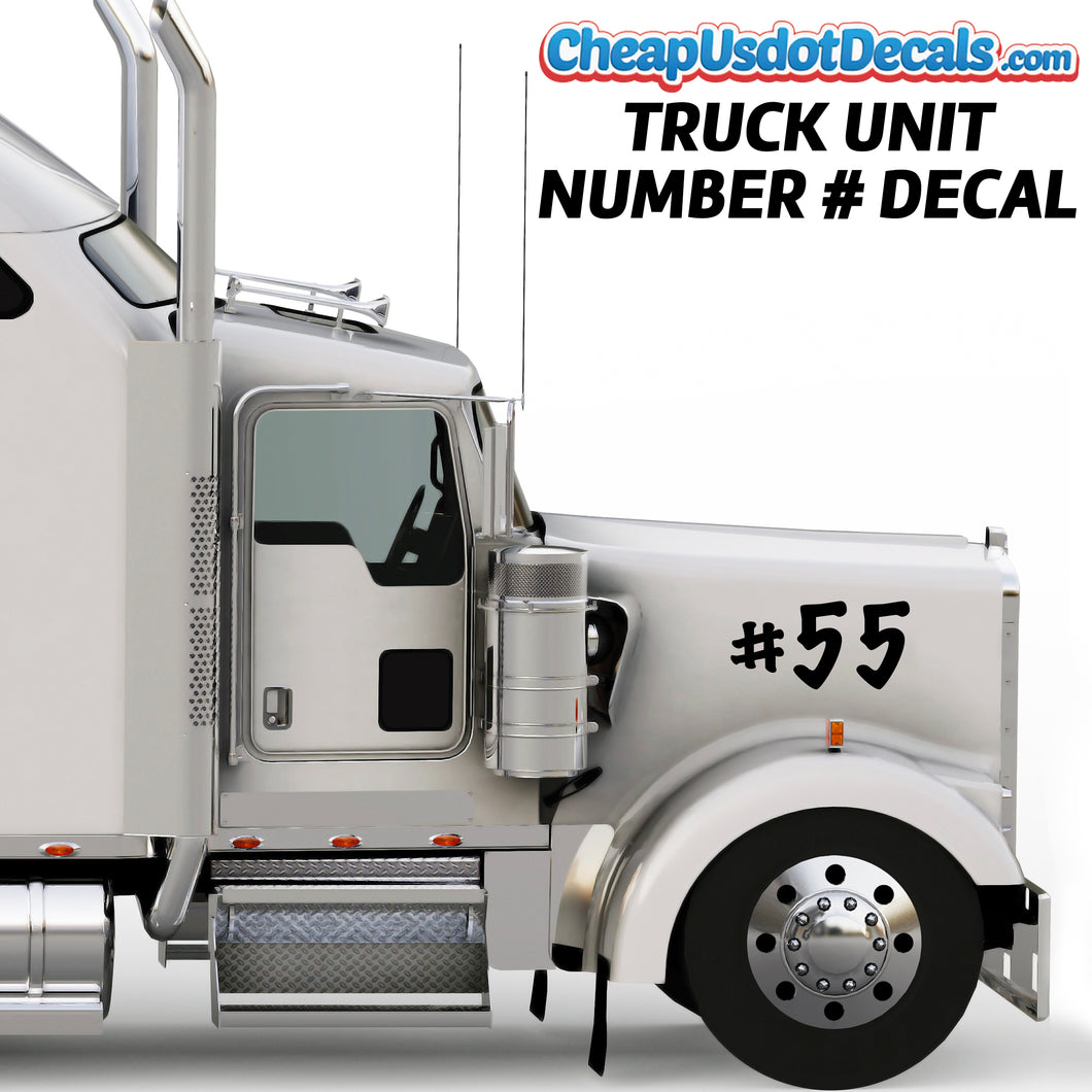 truck unit number decal